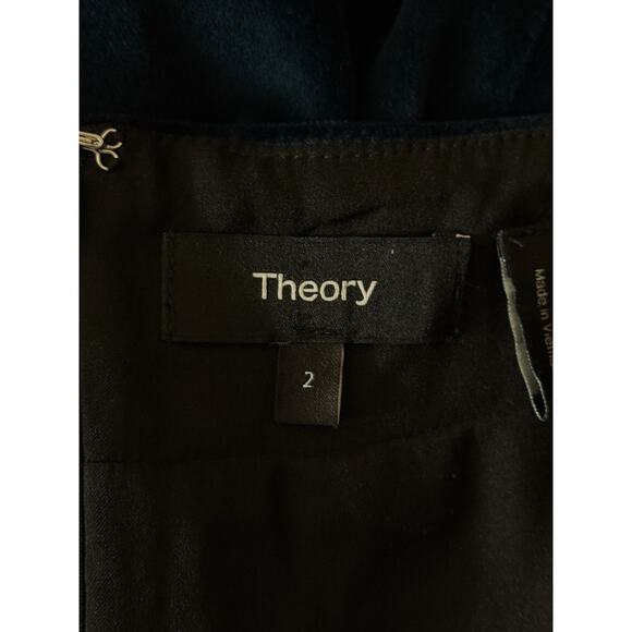 Theory Dress Velour shift long sleeve blue size 2 - Picture 5 of 7
